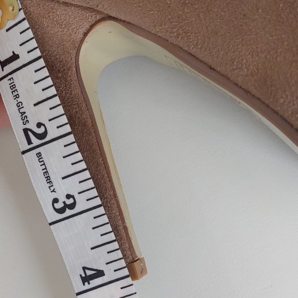 Over The Knee Tan Faux Suede Stiletto Heel Boots - Picture 3 of 9